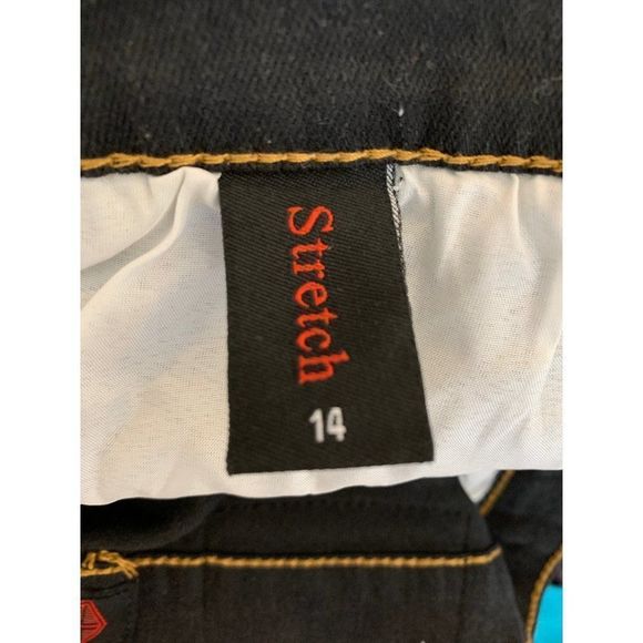 Girls Youth Swiss Cross Skinny Stretch Jeans Black 0899 - Picture 8 of 8